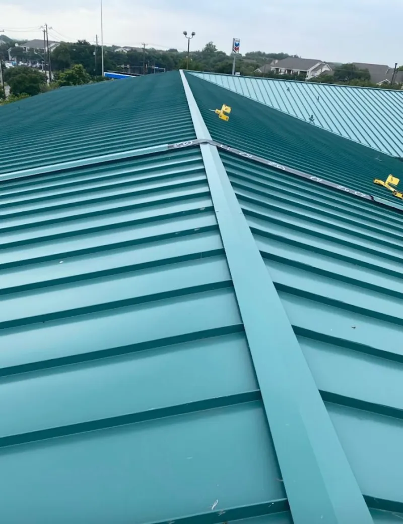 Green commercial metal roof ridge and valley for Metal Roof Repair in Ocala
